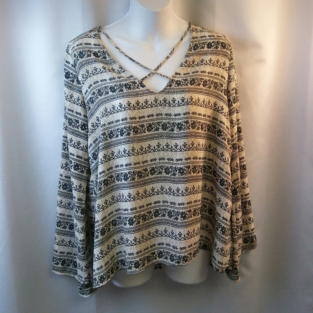 Lush Anthropologie Blouse Long Sleeved, S